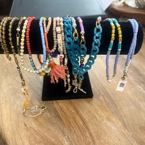 Colorful Beaded and Chain eyeglass holders, nwt